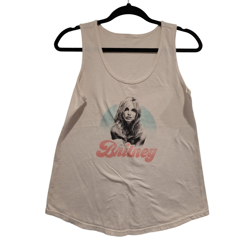 Britney Spears Tank Top Graphic Sleeveless‎ Top Y2K Pop Star Tee Sz S 0303